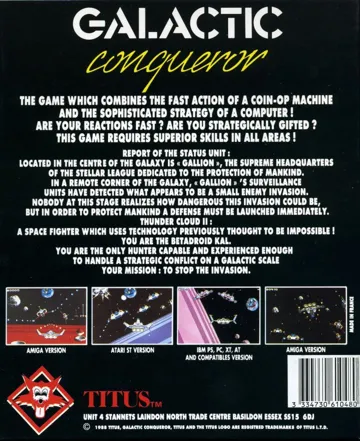 Galactic Conqueror box cover back